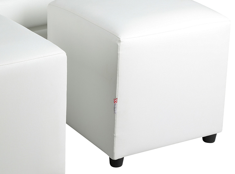 SET DE MUEBLES BODEVIR SOFÁ VIVO PU 3 CUERPOS CUERO + POUFS - 3