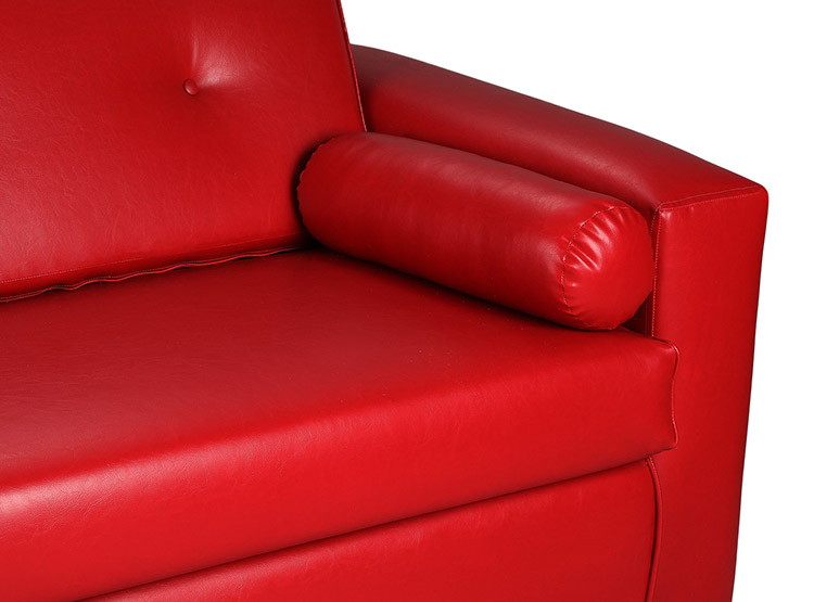 SET DE MUEBLES BODEVIR SOFÁ VIVO PU 3 CUERPOS CUERO + POUFS - 3