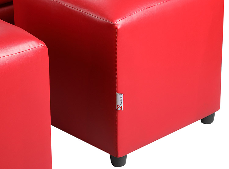 SET DE MUEBLES BODEVIR SOFÁ VIVO PU 3 CUERPOS CUERO + POUFS - 4