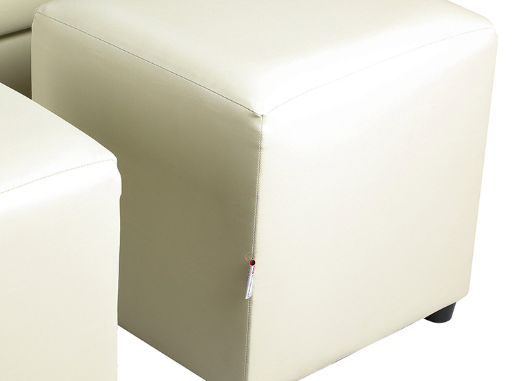 SET DE MUEBLES BODEVIR SOFÁ VIVO PU 3 CUERPOS CUERO + POUFS - 4