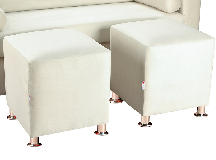SET DE MUEBLES BODEVIR SOFÁ VIVO 3 CUERPOS FELPA + POUFS - 3