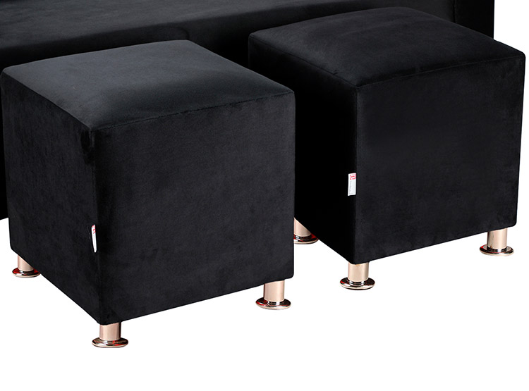 SET DE MUEBLES BODEVIR SOFÁ VIVO 3 CUERPOS FELPA + POUFS - 4