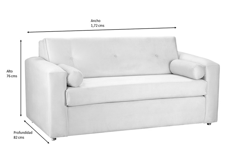 SET DE MUEBLES BODEVIR SOFÁ VIVO 3 CUERPOS FELPA + POUFS - 5