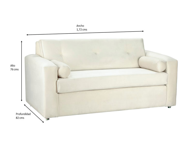 SET DE MUEBLES BODEVIR SOFÁ VIVO 3 CUERPOS FELPA + POUFS - 5