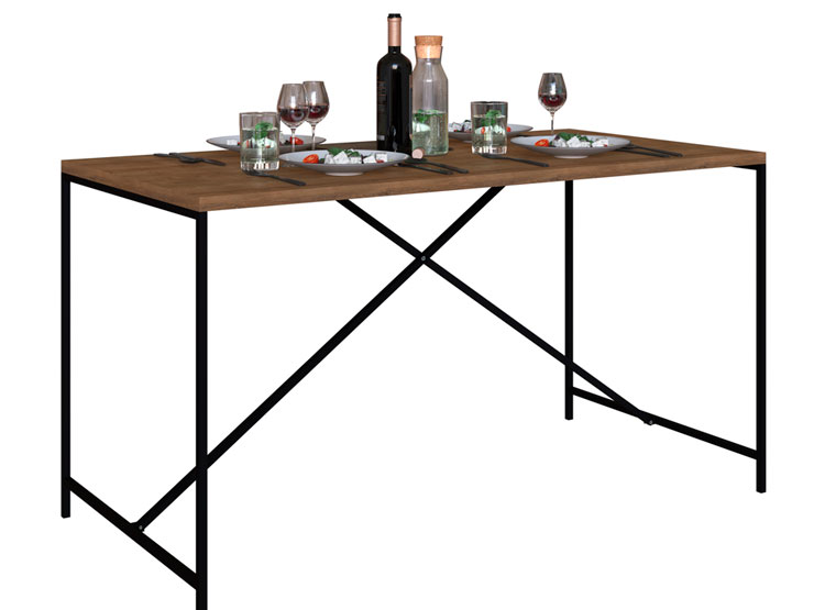 JUEGO DE COMEDOR DECOCASA STEEL YORK 27924 4 SILLAS CAFÉ - 1