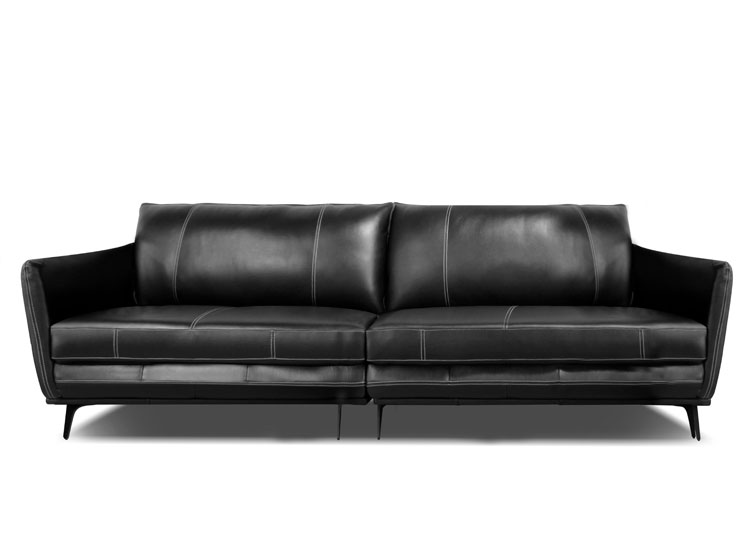 SOFÁ DECOCASA 3060 2 CUERPOS CUERO NEGRO - 1