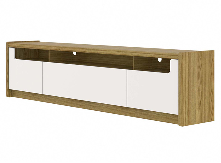 SET DECOCASA OSLO OFF WHITE CASTAÑO 2.2 PANEL + RACK - 2