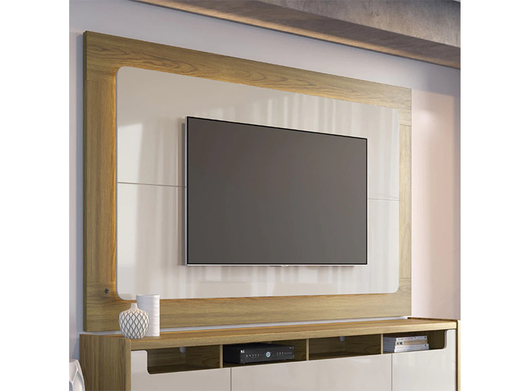 SET DECOCASA OSLO OFF WHITE CASTAÑO 2.2 PANEL + RACK - 8