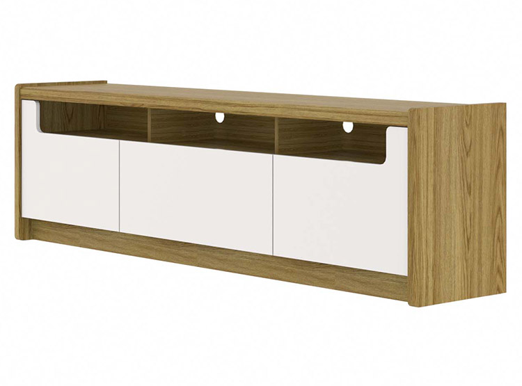 SET DECOCASA OSLO OFF WHITE CASTAÑO 1.8 PANEL + RACK - 3