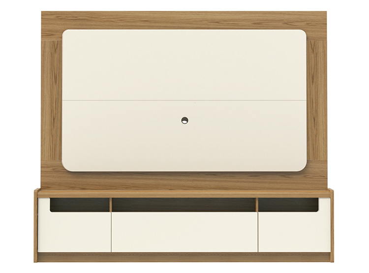 SET DECOCASA OSLO OFF WHITE CASTAÑO 1.8 PANEL + RACK - 1