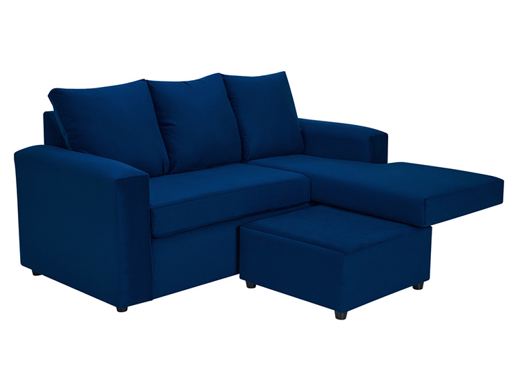 SET DE MUEBLES BODEVIR SOFÁ BI-L 3 CUERPOS + 2 POUFS - 4