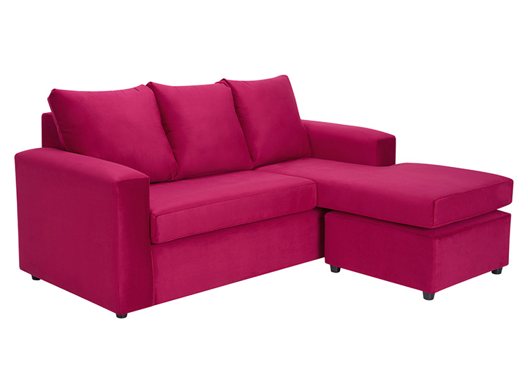 SET DE MUEBLES BODEVIR SOFÁ BI-L 3 CUERPOS + 2 POUFS - 3