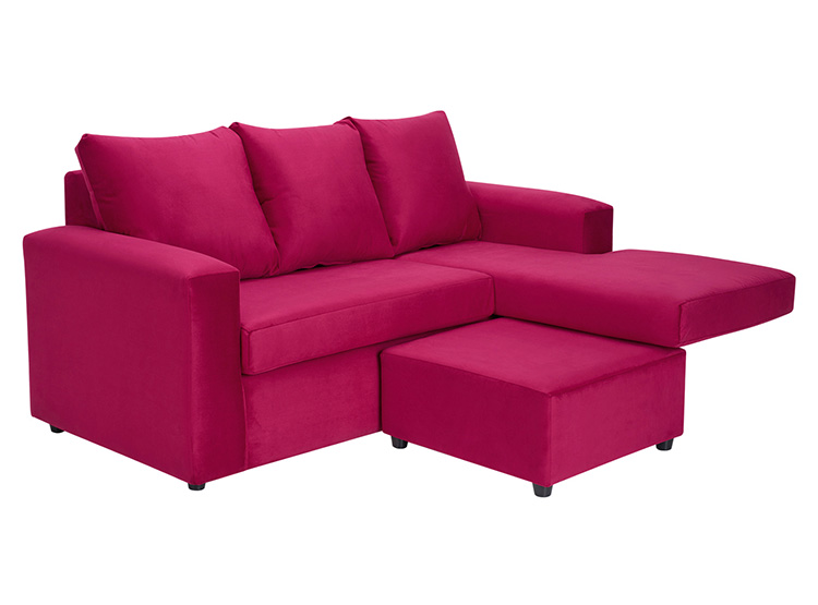 SET DE MUEBLES BODEVIR SOFÁ BI-L 3 CUERPOS + 2 POUFS - 4