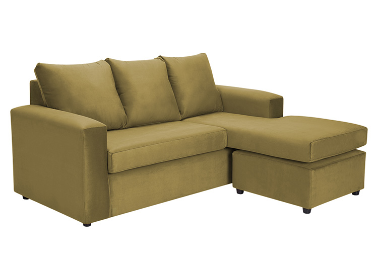 SET DE MUEBLES BODEVIR SOFÁ BI-L 3 CUERPOS + 2 POUFS - 3