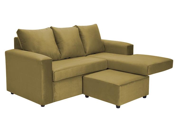 SET DE MUEBLES BODEVIR SOFÁ BI-L 3 CUERPOS + 2 POUFS - 4