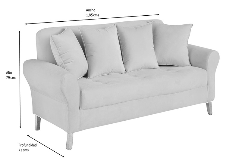 SET DE MUEBLES BODEVIR SOFÁ LUA 3 CUERPOS + 2 POLTS - 7