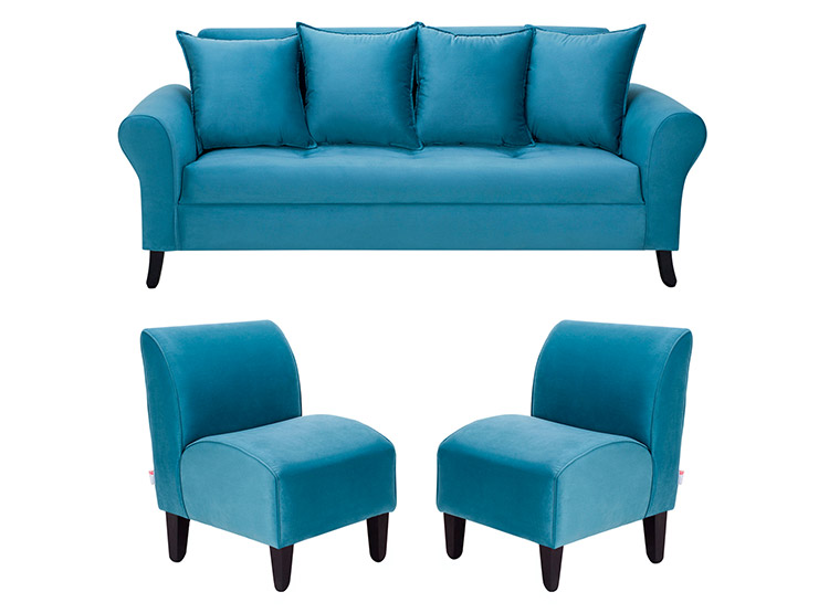 SET DE MUEBLES BODEVIR SOFÁ LUA 3 CUERPOS + 2 POLTS
