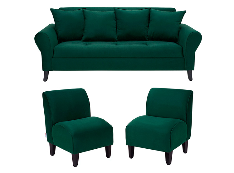 SET DE MUEBLES BODEVIR SOFÁ LUA 3 CUERPOS + 2 POLTS
