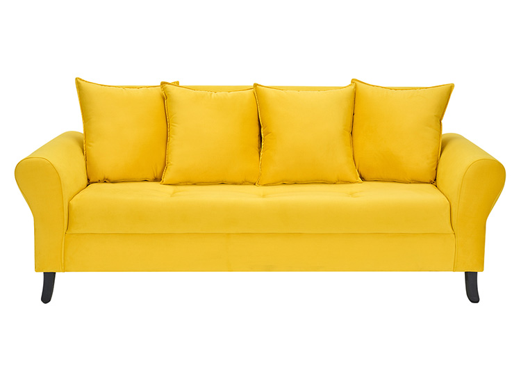 SET DE MUEBLES BODEVIR SOFÁ LUA 3 CUERPOS FELPA + 2 POUFS - 2