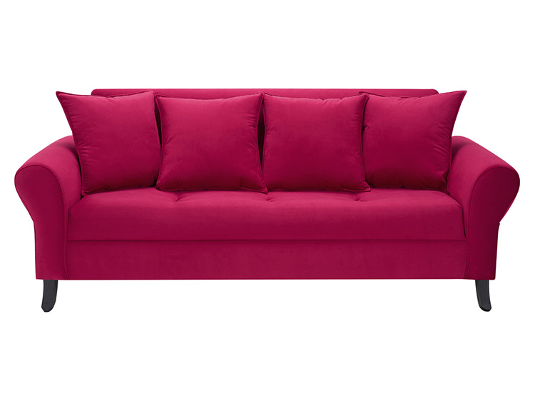 SET DE MUEBLES BODEVIR SOFÁ LUA 3 CUERPOS FELPA + 2 POUFS - 2