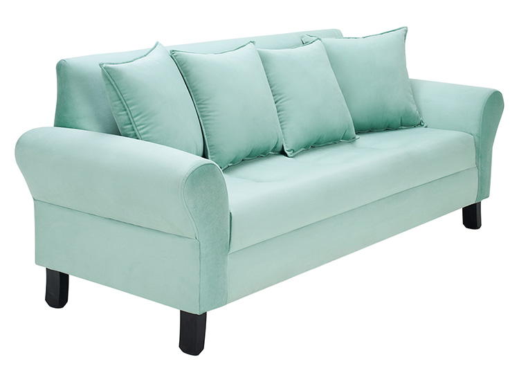 SET DE MUEBLES BODEVIR SOFÁ LUA 3 CUERPOS FELPA + 2 POUFS - 3