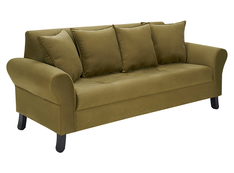 SET DE MUEBLES BODEVIR SOFÁ LUA 3 CUERPOS FELPA + 2 POUFS - 3