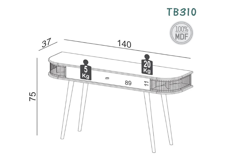ARRIMO DECOCASA TB310 RATAN CAFÉ 140 X 37 CM - 2