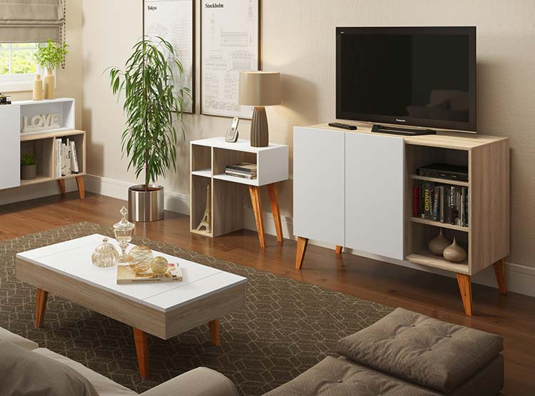 BUFFET BE DESIGN LEAVES BLANCO NATURAL - 4