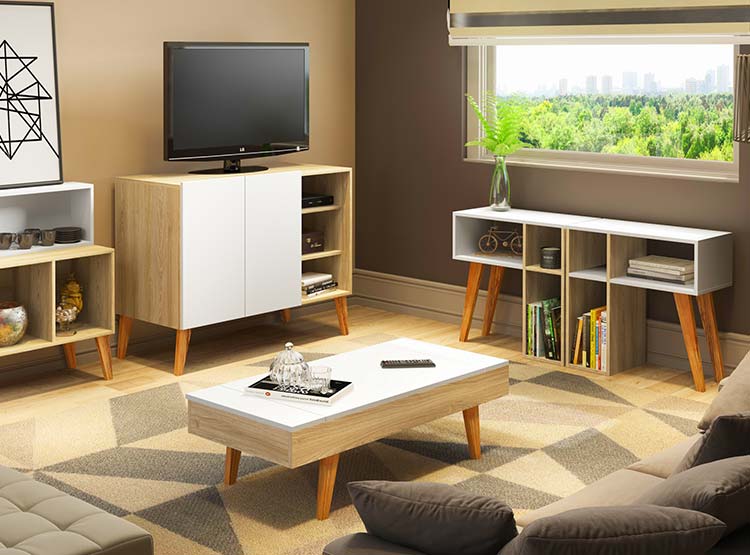 BUFFET BE DESIGN LEAVES BLANCO NATURAL - 5
