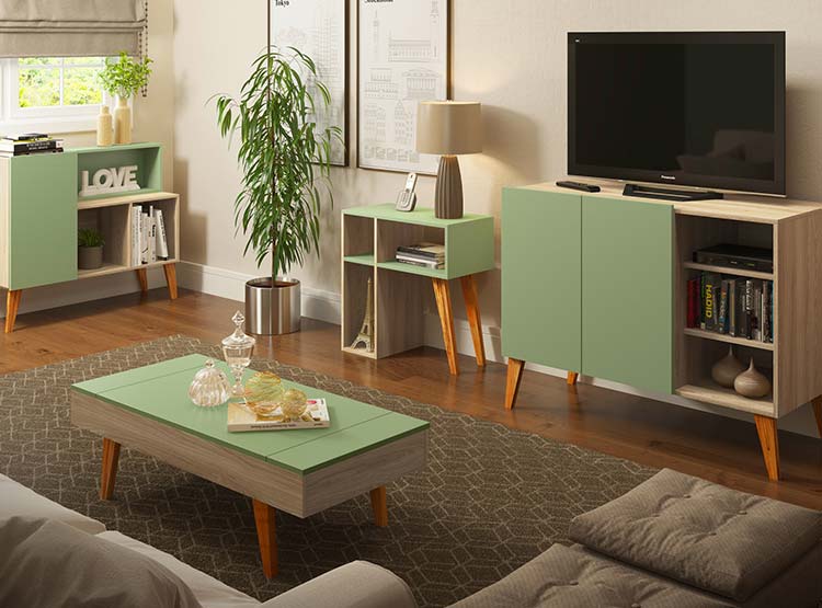 MESA DE CENTRO BE DESIGN LEAVES ALMACENAMIENTO NATURE VERDE - 4