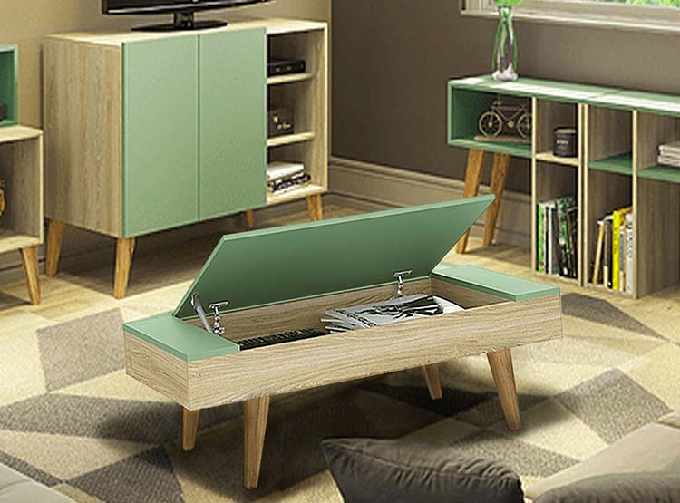 MESA DE CENTRO BE DESIGN LEAVES ALMACENAMIENTO NATURE VERDE - 5