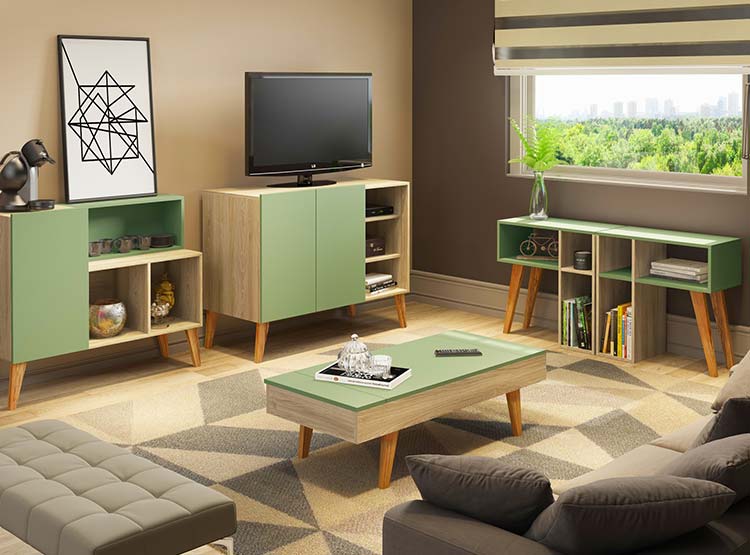 MESA DE CENTRO BE DESIGN LEAVES ALMACENAMIENTO NATURE VERDE - 6