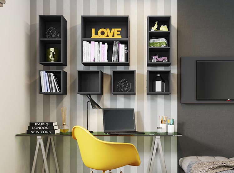 REPISA BE DESIGN MOV 2 REPISAS GRAFITO - 3