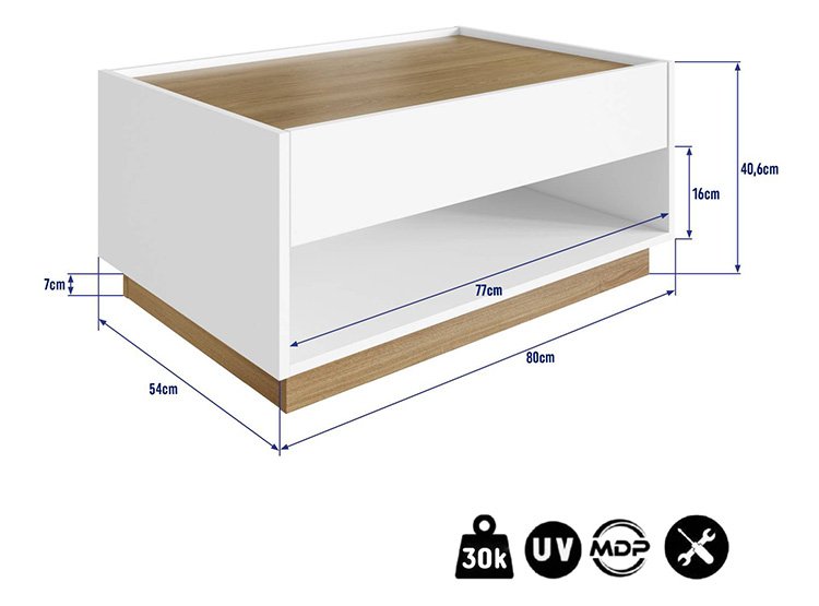 MESA DE CENTRO BE DESIGN BARI 80 X 54 CM - 4