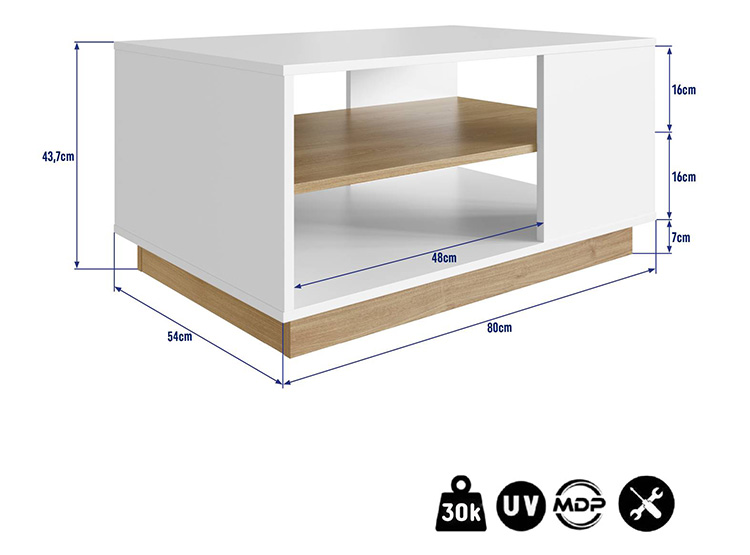 MESA DE CENTRO BE DESIGN LIVORNO 80 X 54 CM - 3