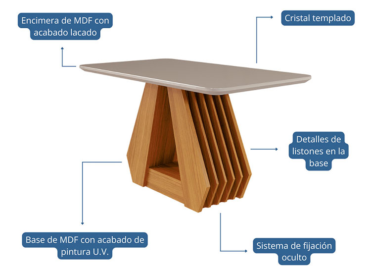 JUEGO DE COMEDOR DECOCASA ÁGATA FER LB 4 SILLAS CRUDO - 4