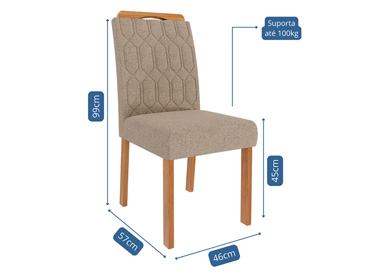 JUEGO DE COMEDOR DECOCASA ANA PAO LG 4 SILLAS CRUDO - 5