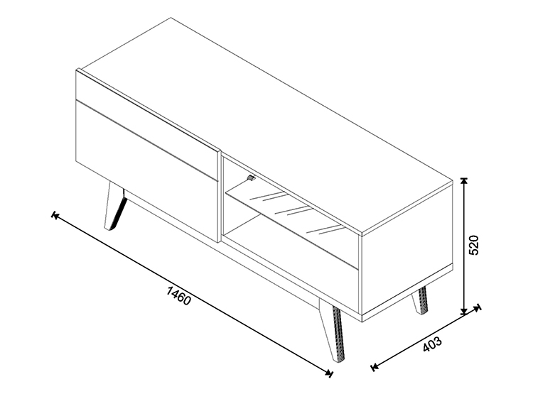 RACK TV BE DESIGN STAND CLASSIC 1.4 MDP BLANCO 55" - 5