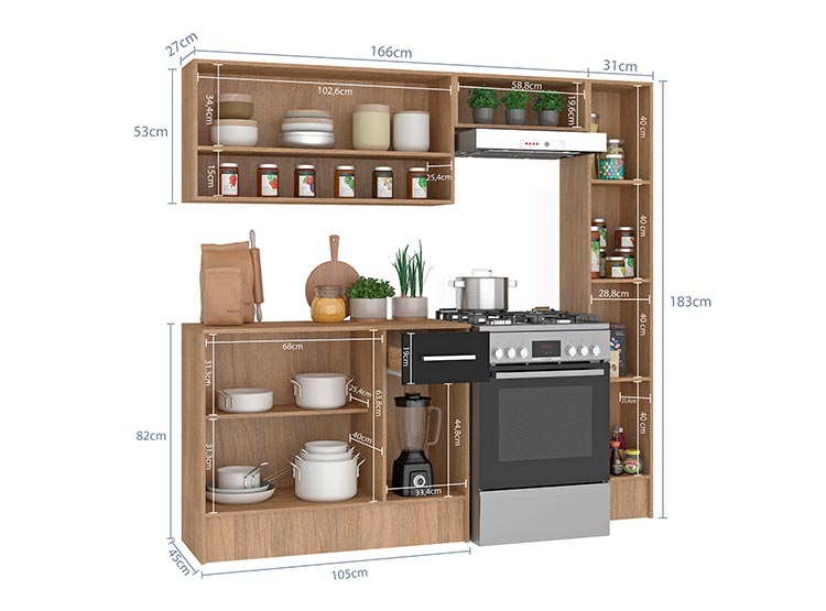MUEBLE DE COCINA VEKKA HOME KIT MADRI SIMPLE GRIS - 8