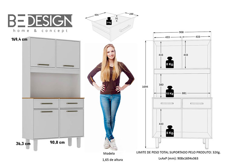 RACK COCINA BE DESIGN POP PLUS BLANCO - 4