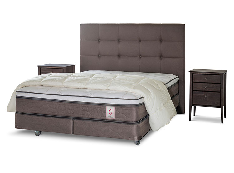 BOX SPRING ROSEN NEW STYLE 6 2 PL B/D + MADERAS ISSEY + PLUMON