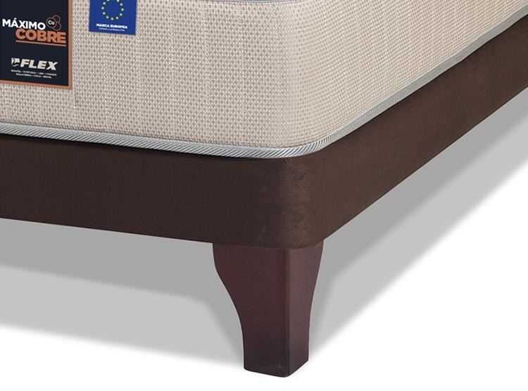 JUEGO DE DORMITORIO FLEX CAMA EUROPEA MÁXIMO COBRE BD KING + MUEBLES COLONIA + TEXTIL - 3