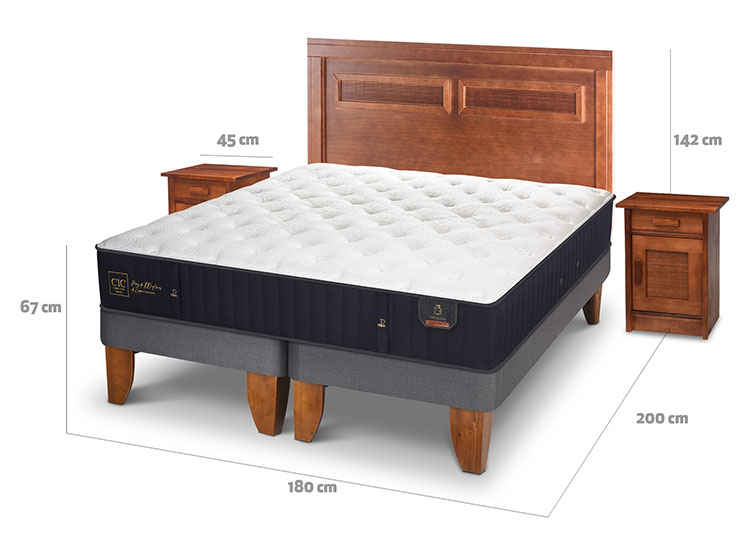 JUEGO DE DORMITORIO CIC CAMA EUROPEA PREMIUM KING + SET MILAN - 3