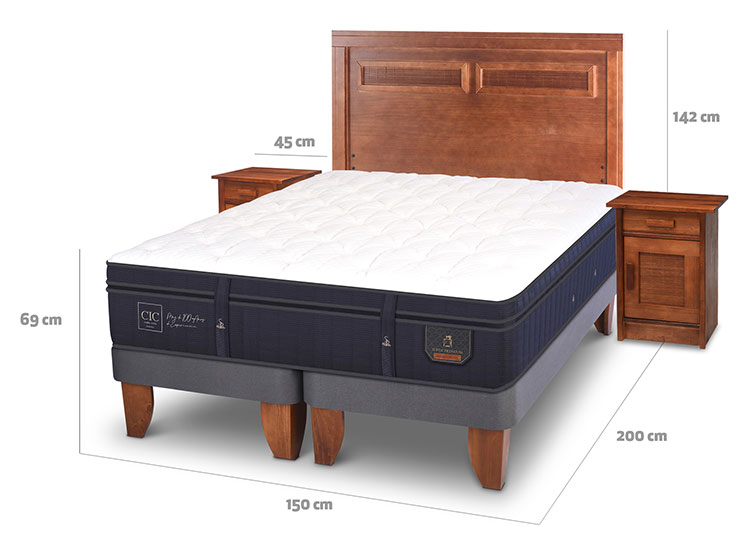 JUEGO DE DORMITORIO CIC CAMA EUROPEA SUPER PREMIUM BD 2 PLAZAS + SET MILAN - 3