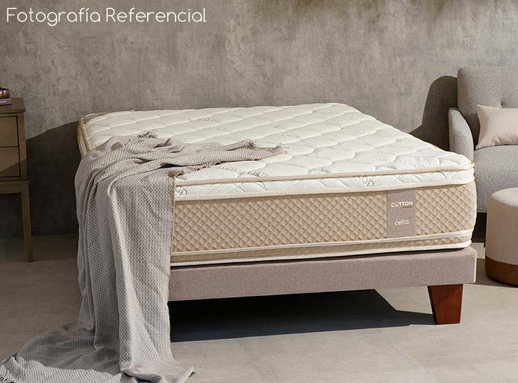 JUEGO DE DORMITORIO CELTA CAMA BOX EUROPEA IBERICO COTTON ORGANIC BD 2 PLAZAS + SET ARAGON - 7