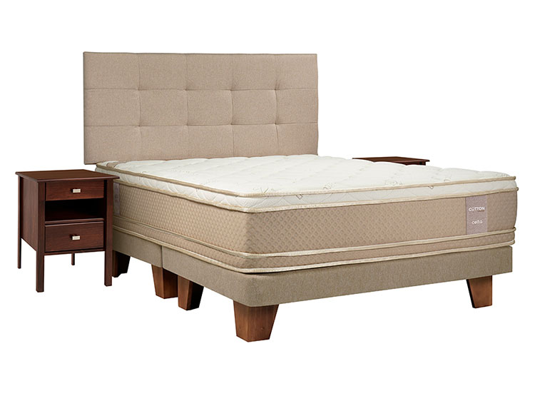 JUEGO DE DORMITORIO CELTA CAMA BOX EUROPEA IBERICO COTTON ORGANIC BD SÚPER KING + SET ARAGON - 1
