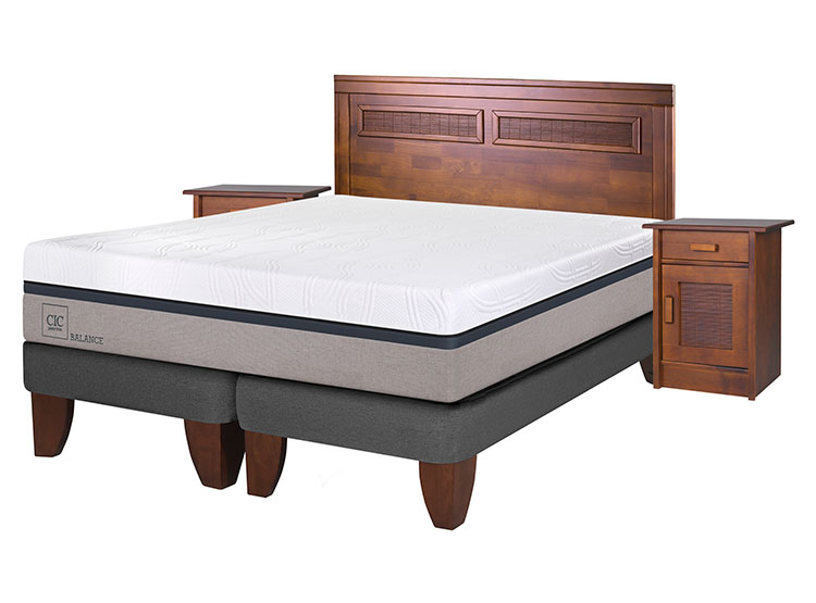 JUEGO DE DORMITORIO CIC CAMA EUROPEA BALANCE BD 2 PLAZAS + MUEBLES MILAN - 2