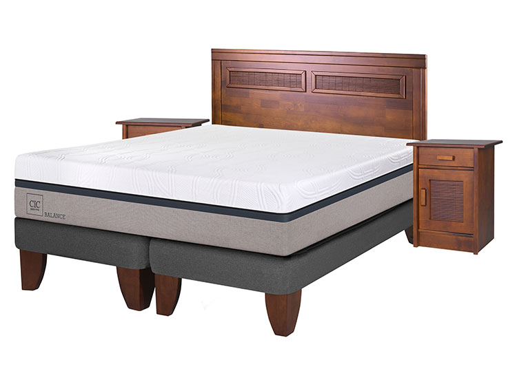 JUEGO DE DORMITORIO CIC CAMA EUROPEA BALANCE KING + MUEBLES MILAN - 2
