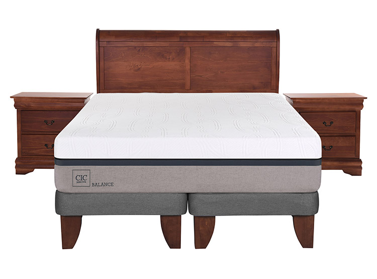 JUEGO DE DORMITORIO CIC CAMA EUROPEA BALANCE 2 PLAZAS + MADERAS MIRO - 1