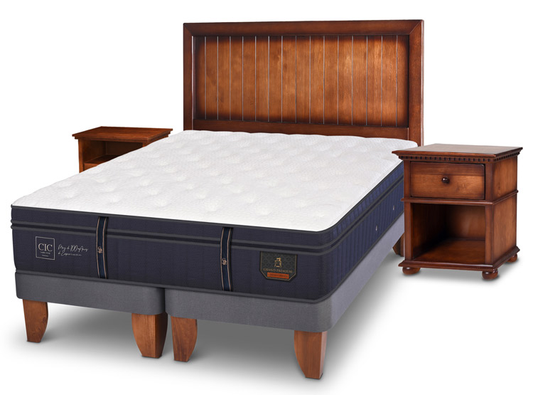 JUEGO DE DORMITORIO CIC CAMA EUROPEA GRAND PREMIUM KING + SET MONTERREY - 2